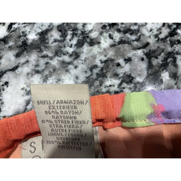 Sigrid Olsen Sport Maxi Skirt Petite 12 Bright Spring Colors Button Zip Closure - Picture 8 of 10